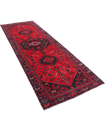 Hamadan 3' 7" X 9' 10" Hand Knotted Wool Rug 3' 7" X 9' 10" (109 X 300) / Red / Wool