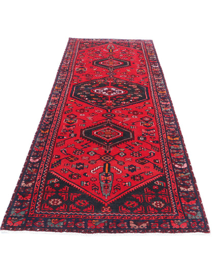 Hamadan 3' 7" X 9' 10" Hand Knotted Wool Rug 3' 7" X 9' 10" (109 X 300) / Red / Wool
