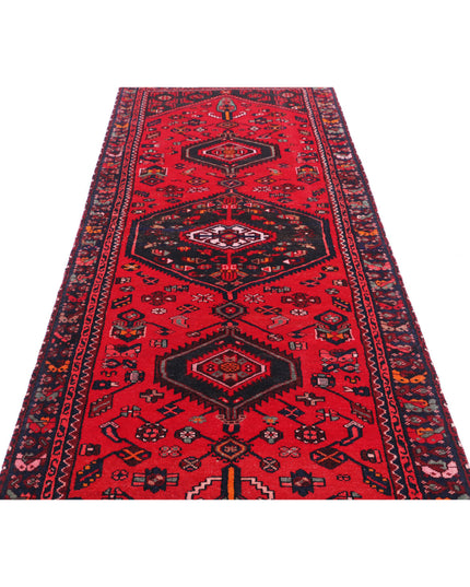 Hamadan 3' 7" X 9' 10" Hand Knotted Wool Rug 3' 7" X 9' 10" (109 X 300) / Red / Wool