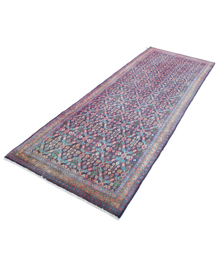 Hamadan 3' 8" X 10' 4" Hand Knotted Wool Rug 3' 8" X 10' 4" (112 X 315) / Blue / Wool