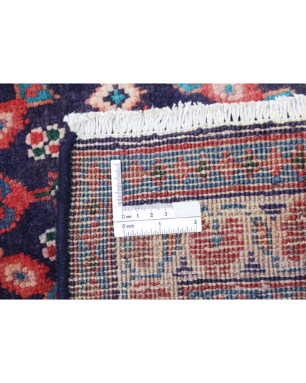 Hamadan 3' 8" X 10' 4" Hand Knotted Wool Rug 3' 8" X 10' 4" (112 X 315) / Blue / Wool