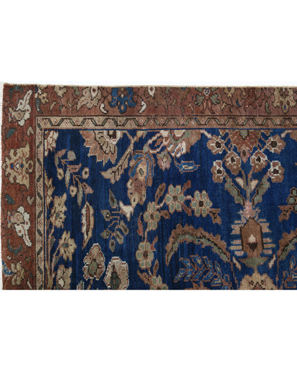 Hamadan 4' 6" X 10' 1" Hand Knotted Wool Rug 4' 6" X 10' 1" (137 X 307) / Blue / Wool