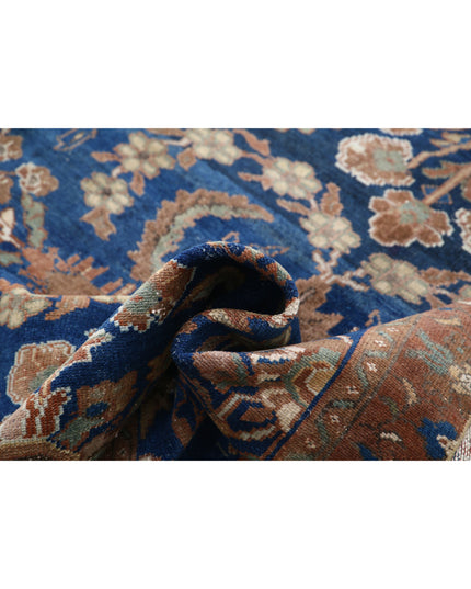 Hamadan 4' 6" X 10' 1" Hand Knotted Wool Rug 4' 6" X 10' 1" (137 X 307) / Blue / Wool