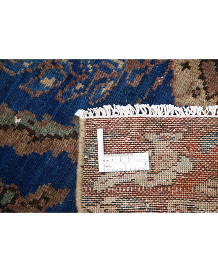 Hamadan 4' 6" X 10' 1" Hand Knotted Wool Rug 4' 6" X 10' 1" (137 X 307) / Blue / Wool