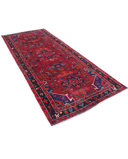 Hamadan 4' 5" X 9' 8" Hand Knotted Wool Rug 4' 5" X 9' 8" (135 X 295) / Red / Wool