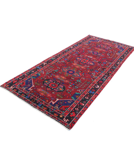 Hamadan 4' 5" X 9' 8" Hand Knotted Wool Rug 4' 5" X 9' 8" (135 X 295) / Red / Wool