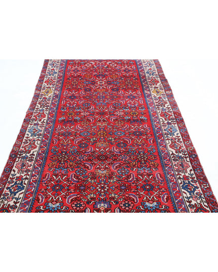 Hamadan 4' 0" X 9' 8" Hand Knotted Wool Rug 4' 0" X 9' 8" (122 X 295) / Red / Wool