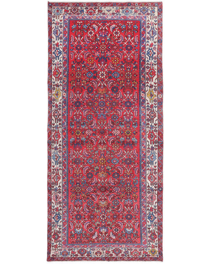 Hamadan 4' 0" X 9' 8" Hand Knotted Wool Rug 4' 0" X 9' 8" (122 X 295) / Red / Wool