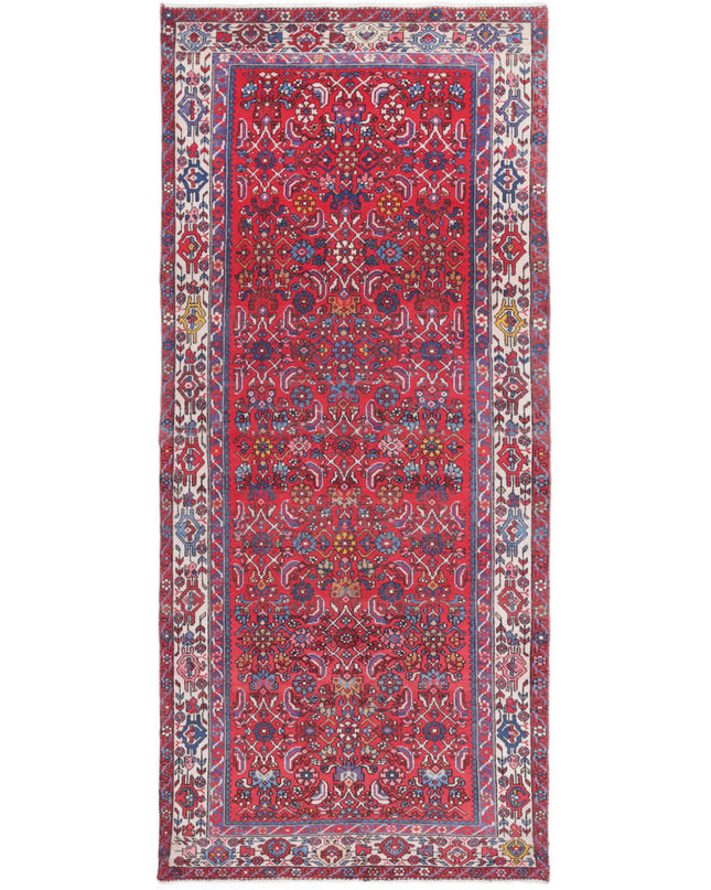 Hamadan 4' 0" X 9' 8" Hand Knotted Wool Rug 4' 0" X 9' 8" (122 X 295) / Red / Wool