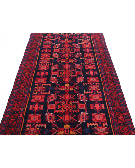 Hamadan 3' 8" X 10' 0" Hand Knotted Wool Rug 3' 8" X 10' 0" (112 X 305) / Black / Wool
