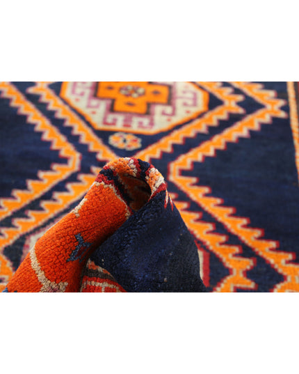 Hamadan 4' 2" X 16' 0" Hand Knotted Wool Rug 4' 2" X 16' 0" (127 X 488) / Blue / Wool