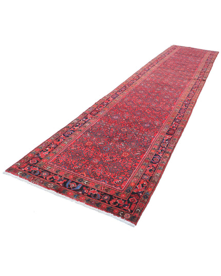 Hamadan 3' 10" X 17' 0" Hand Knotted Wool Rug 3' 10" X 17' 0" (117 X 518) / Red / Wool