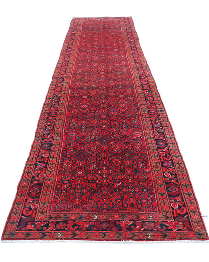 Hamadan 3' 10" X 17' 0" Hand Knotted Wool Rug 3' 10" X 17' 0" (117 X 518) / Red / Wool