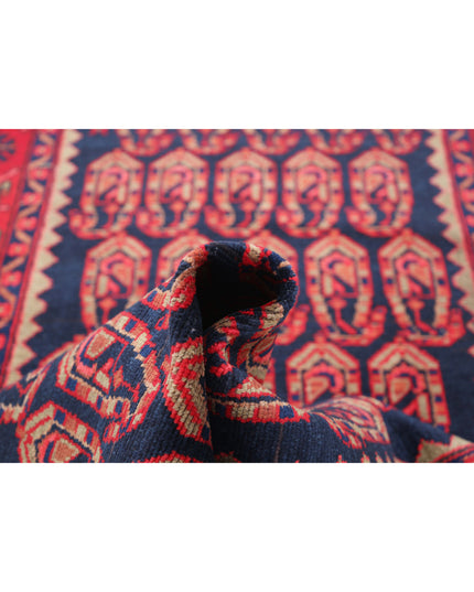 Hamadan 3' 7" X 17' 4" Hand Knotted Wool Rug 3' 7" X 17' 4" (109 X 528) / Blue / Wool