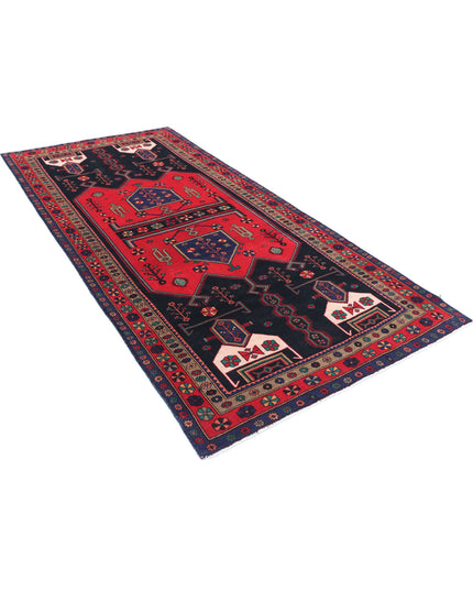 Hamadan 4' 8" X 9' 7" Hand Knotted Wool Rug 4' 8" X 9' 7" (142 X 292) / Black / Wool