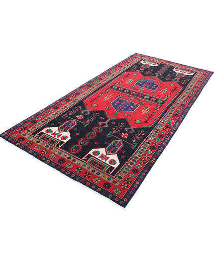 Hamadan 4' 8" X 9' 7" Hand Knotted Wool Rug 4' 8" X 9' 7" (142 X 292) / Black / Wool