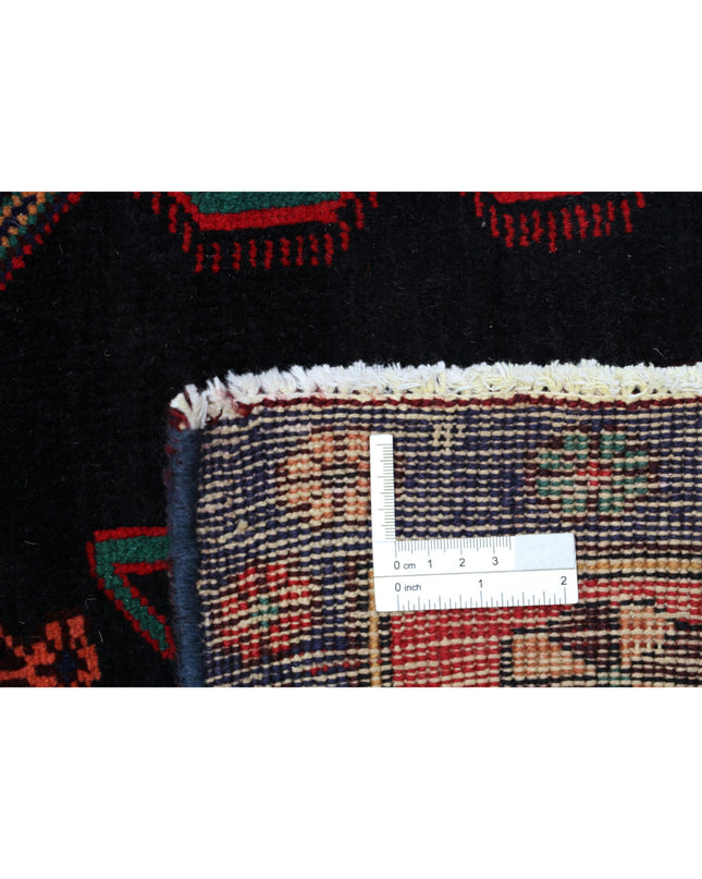 Hamadan 4' 8" X 9' 7" Hand Knotted Wool Rug 4' 8" X 9' 7" (142 X 292) / Black / Wool