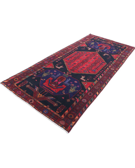 Hamadan 4' 6" X 9' 8" Hand Knotted Wool Rug 4' 6" X 9' 8" (137 X 295) / Black / Wool