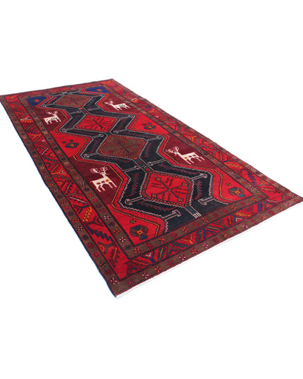 Hamadan 5' 3" X 10' 4" Hand Knotted Wool Rug 5' 3" X 10' 4" (160 X 315) / Black / Wool