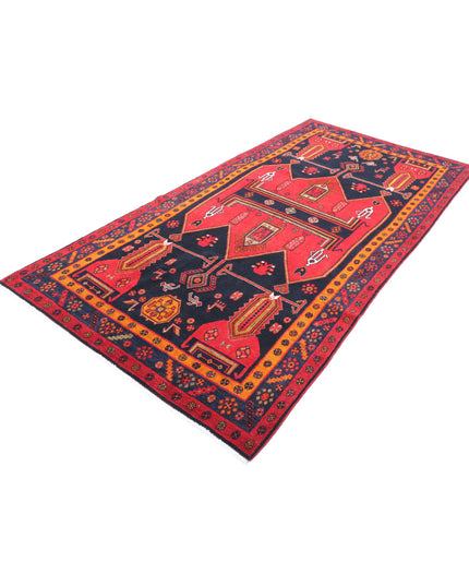 Hamadan 4' 9" X 9' 7" Hand Knotted Wool Rug 4' 9" X 9' 7" (145 X 292) / Red / Wool