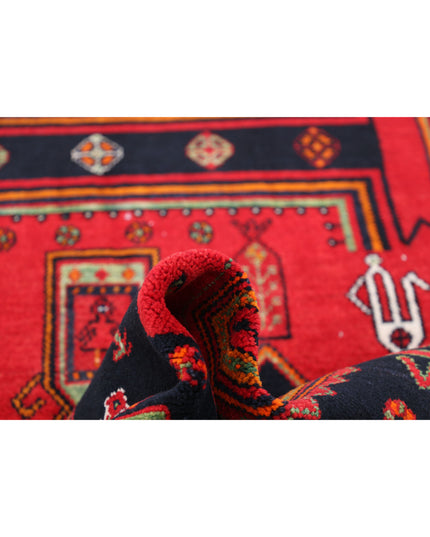 Hamadan 4' 9" X 9' 7" Hand Knotted Wool Rug 4' 9" X 9' 7" (145 X 292) / Red / Wool