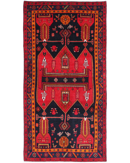 Hamadan 4' 9" X 9' 7" Hand Knotted Wool Rug 4' 9" X 9' 7" (145 X 292) / Red / Wool