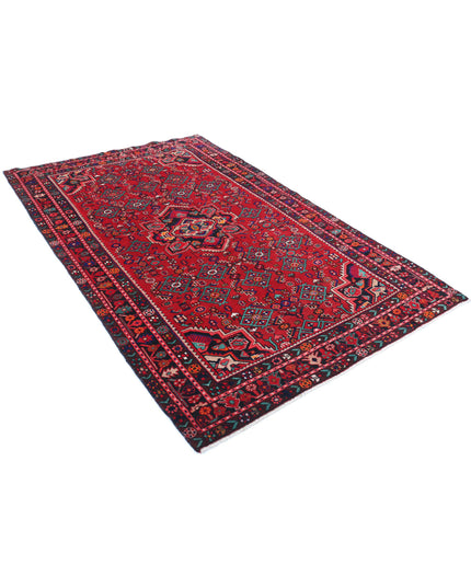 Hamadan 5' 4" X 7' 11" Hand Knotted Wool Rug 5' 4" X 7' 11" (162 X 241) / Red / Wool