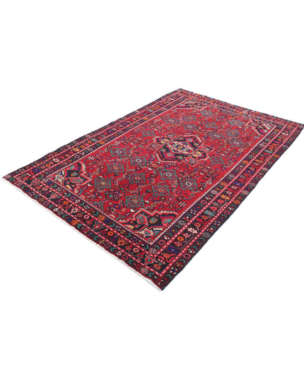 Hamadan 5' 4" X 7' 11" Hand Knotted Wool Rug 5' 4" X 7' 11" (162 X 241) / Red / Wool