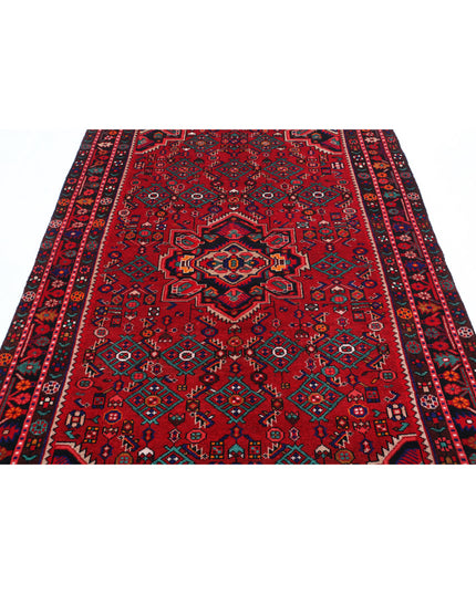 Hamadan 5' 4" X 7' 11" Hand Knotted Wool Rug 5' 4" X 7' 11" (162 X 241) / Red / Wool