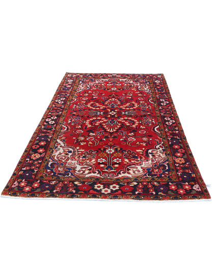Hamadan 4' 9" X 7' 8" Hand Knotted Wool Rug 4' 9" X 7' 8" (145 X 234) / Red / Wool