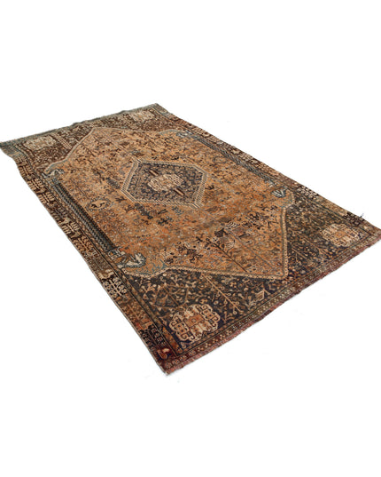 Hamadan 4' 10" X 7' 9" Hand Knotted Wool Rug 4' 10" X 7' 9" (147 X 236) / Rust / Wool
