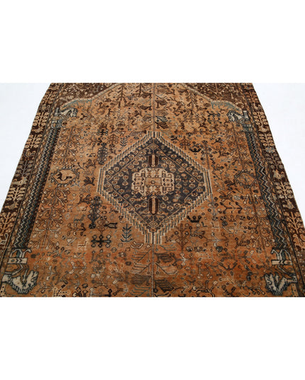 Hamadan 4' 10" X 7' 9" Hand Knotted Wool Rug 4' 10" X 7' 9" (147 X 236) / Rust / Wool