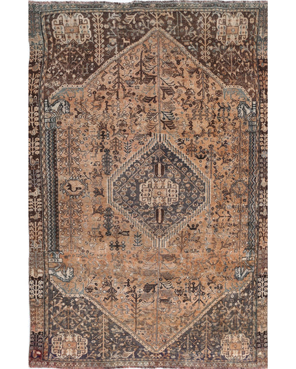 Hamadan 4' 10" X 7' 9" Hand Knotted Wool Rug 4' 10" X 7' 9" (147 X 236) / Rust / Wool