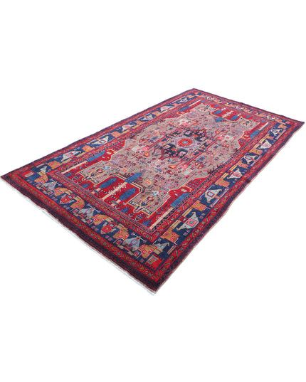 Hamadan 4' 11" X 9' 0" Hand Knotted Wool Rug 4' 11" X 9' 0" (150 X 274) / Red / Wool