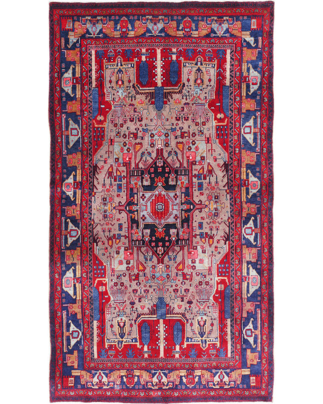 Hamadan 4' 11" X 9' 0" Hand Knotted Wool Rug 4' 11" X 9' 0" (150 X 274) / Red / Wool