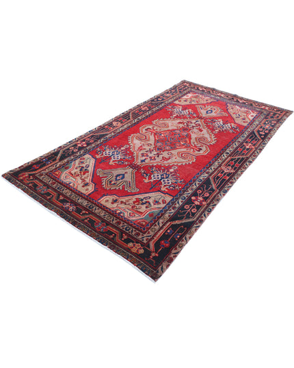 Hamadan 4' 7" X 8' 9" Hand Knotted Wool Rug 4' 7" X 8' 9" (140 X 267) / Red / Wool