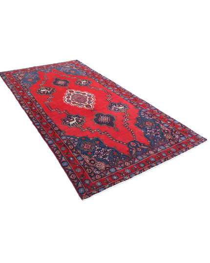 Hamadan 4' 10" X 9' 0" Hand Knotted Wool Rug 4' 10" X 9' 0" (147 X 274) / Red / Wool