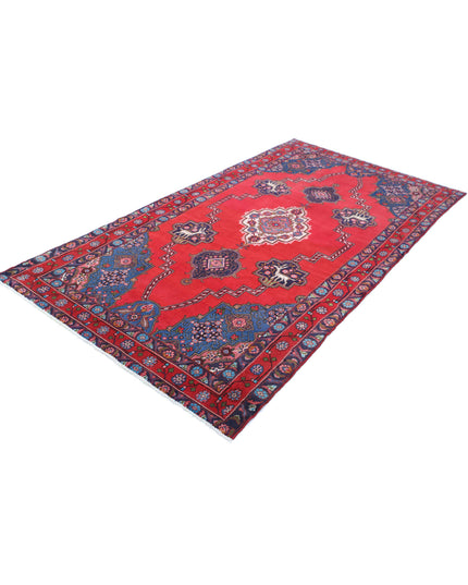 Hamadan 4' 10" X 9' 0" Hand Knotted Wool Rug 4' 10" X 9' 0" (147 X 274) / Red / Wool