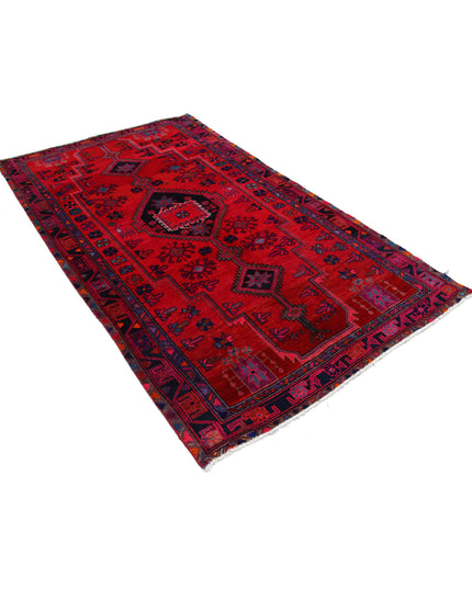 Hamadan 4' 10" X 8' 9" Hand Knotted Wool Rug 4' 10" X 8' 9" (147 X 267) / Red / Wool