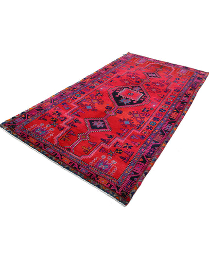 Hamadan 4' 10" X 8' 9" Hand Knotted Wool Rug 4' 10" X 8' 9" (147 X 267) / Red / Wool