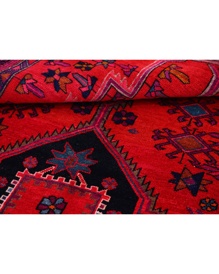 Hamadan 4' 10" X 8' 9" Hand Knotted Wool Rug 4' 10" X 8' 9" (147 X 267) / Red / Wool