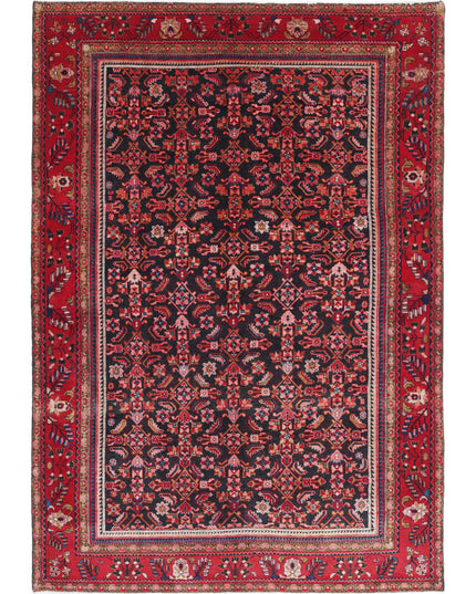 Hamadan 6' 11" X 9' 11" Hand Knotted Wool Rug 6' 11" X 9' 11" (211 X 302) / Black / Wool
