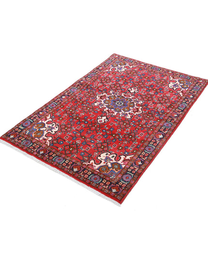 Hamadan 3' 3" X 5' 0" Hand Knotted Wool Rug 3' 3" X 5' 0" (99 X 152) / Red / Wool