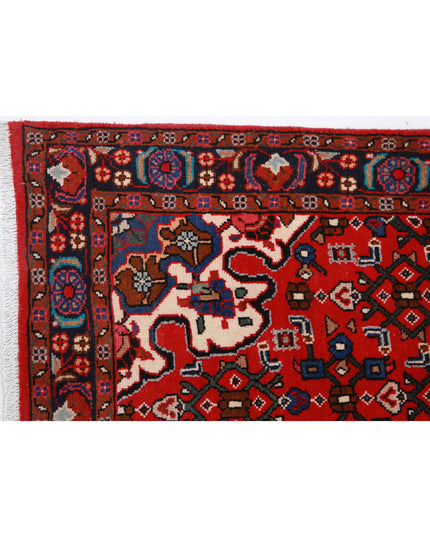 Hamadan 3' 3" X 5' 0" Hand Knotted Wool Rug 3' 3" X 5' 0" (99 X 152) / Red / Wool