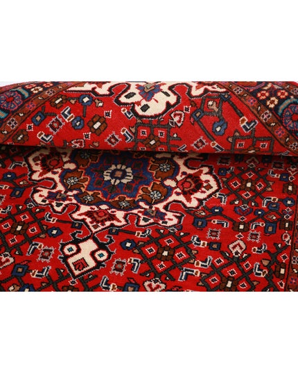 Hamadan 3' 3" X 5' 0" Hand Knotted Wool Rug 3' 3" X 5' 0" (99 X 152) / Red / Wool