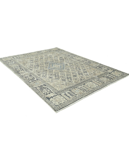 Hamadan 6' 10" X 9' 8" Hand Knotted Wool Rug 6' 10" X 9' 8" (208 X 295) / Beige / Wool