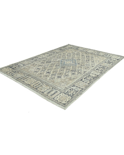 Hamadan 6' 10" X 9' 8" Hand Knotted Wool Rug 6' 10" X 9' 8" (208 X 295) / Beige / Wool