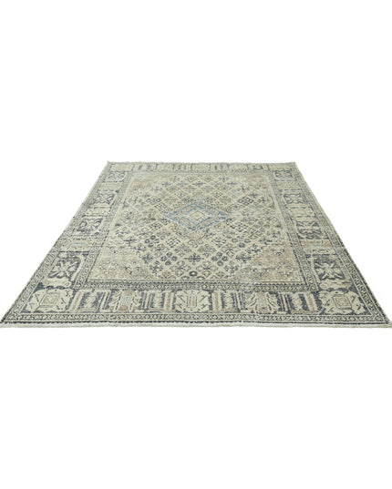 Hamadan 6' 10" X 9' 8" Hand Knotted Wool Rug 6' 10" X 9' 8" (208 X 295) / Beige / Wool