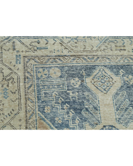 Hamadan 3' 5" X 13' 5" Hand Knotted Wool Rug 3' 5" X 13' 5" (104 X 409) / Blue / Wool