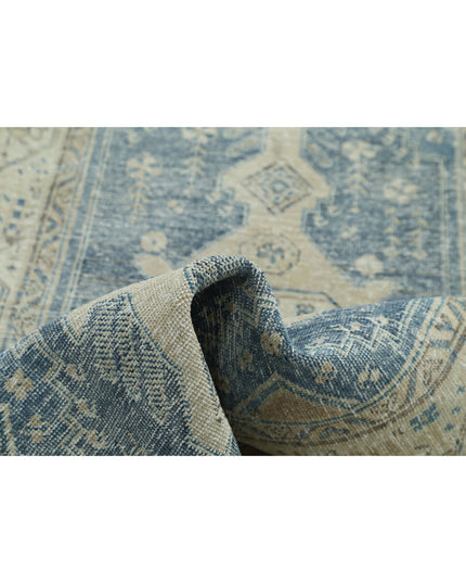 Hamadan 3' 5" X 13' 5" Hand Knotted Wool Rug 3' 5" X 13' 5" (104 X 409) / Blue / Wool